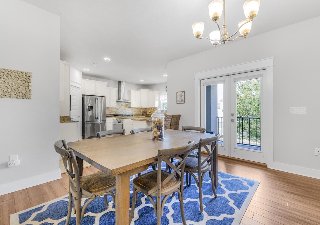 Dining and kitchen space