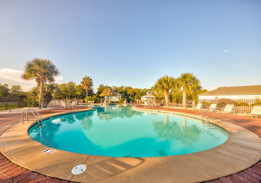 Take a dip in the outdoor pool