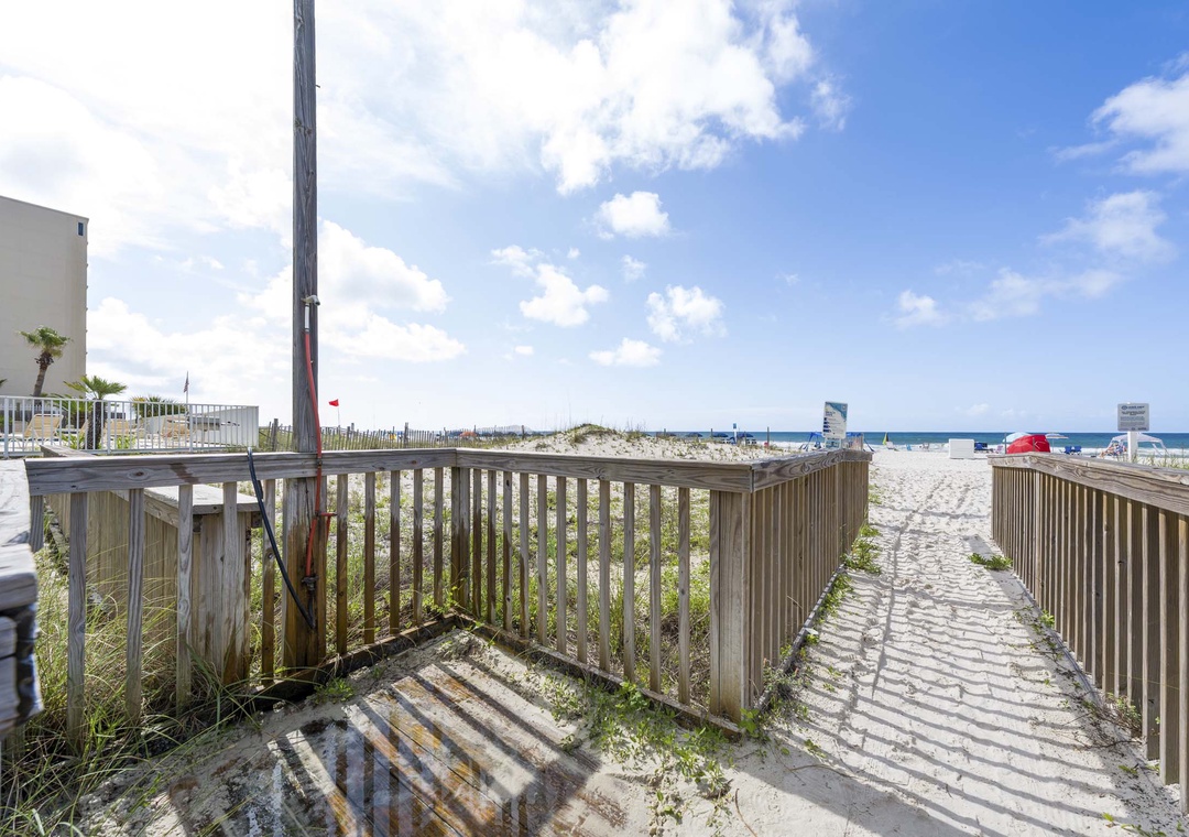 The beach is steps away!