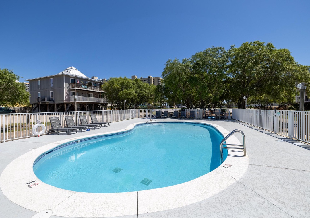 Take a dip in the outdoor pool