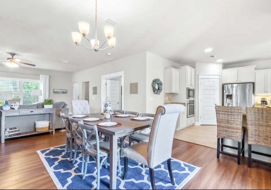 Dining table seating for eight