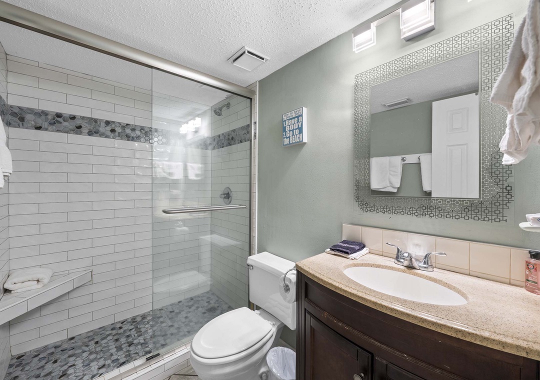 Guest bathroom with walk-in shower