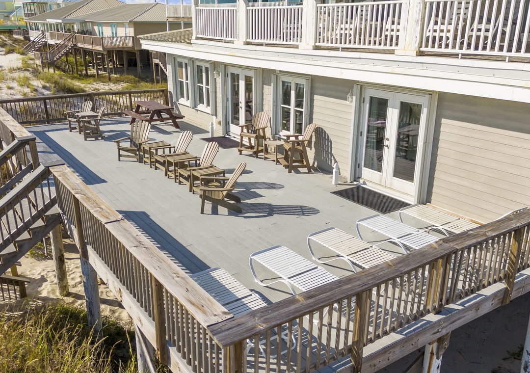Large beachfront deck