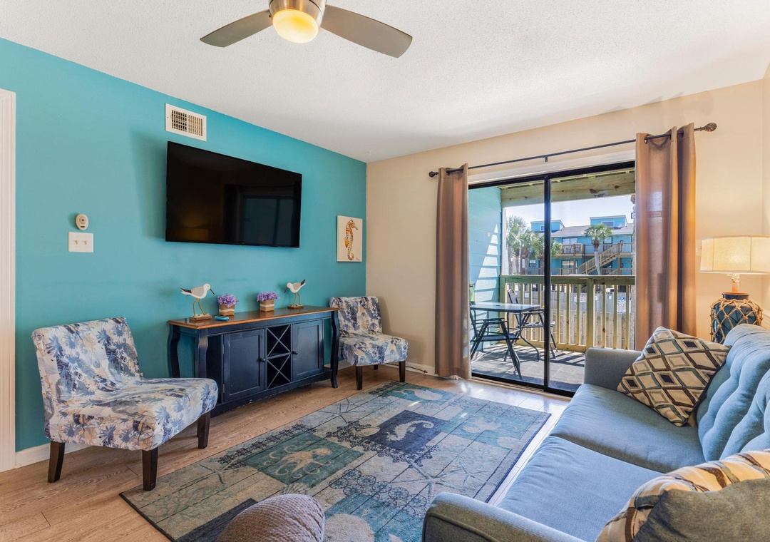 Living room with flat-screen TV