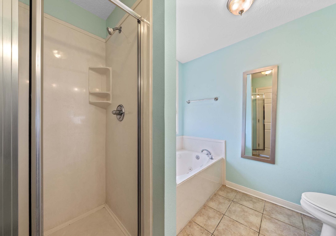 Primary ensuite bathroom with walk-in shower