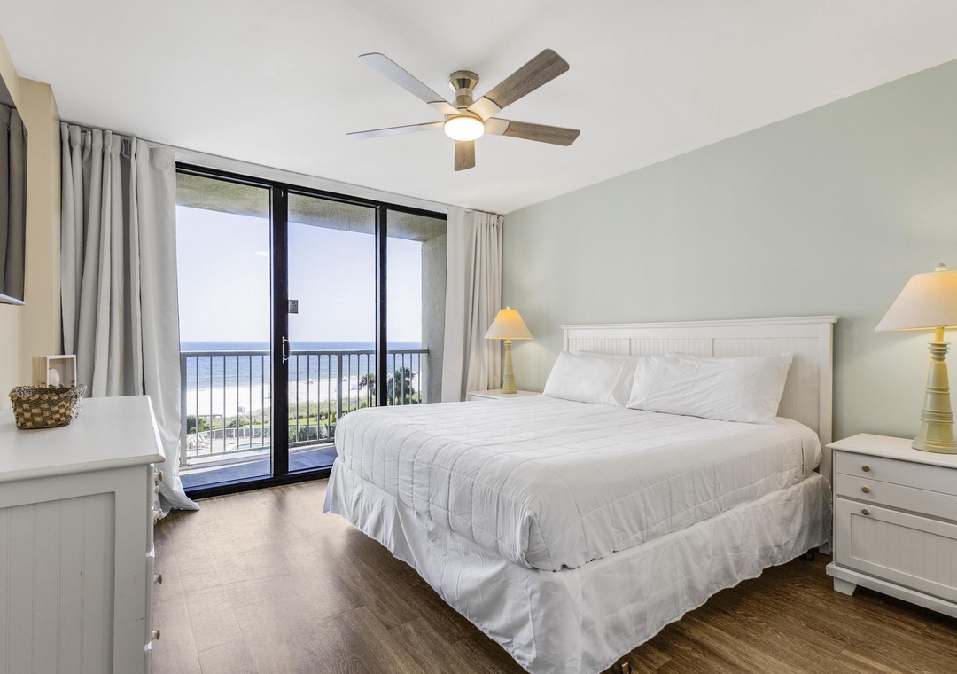 Primary bedroom with king bed