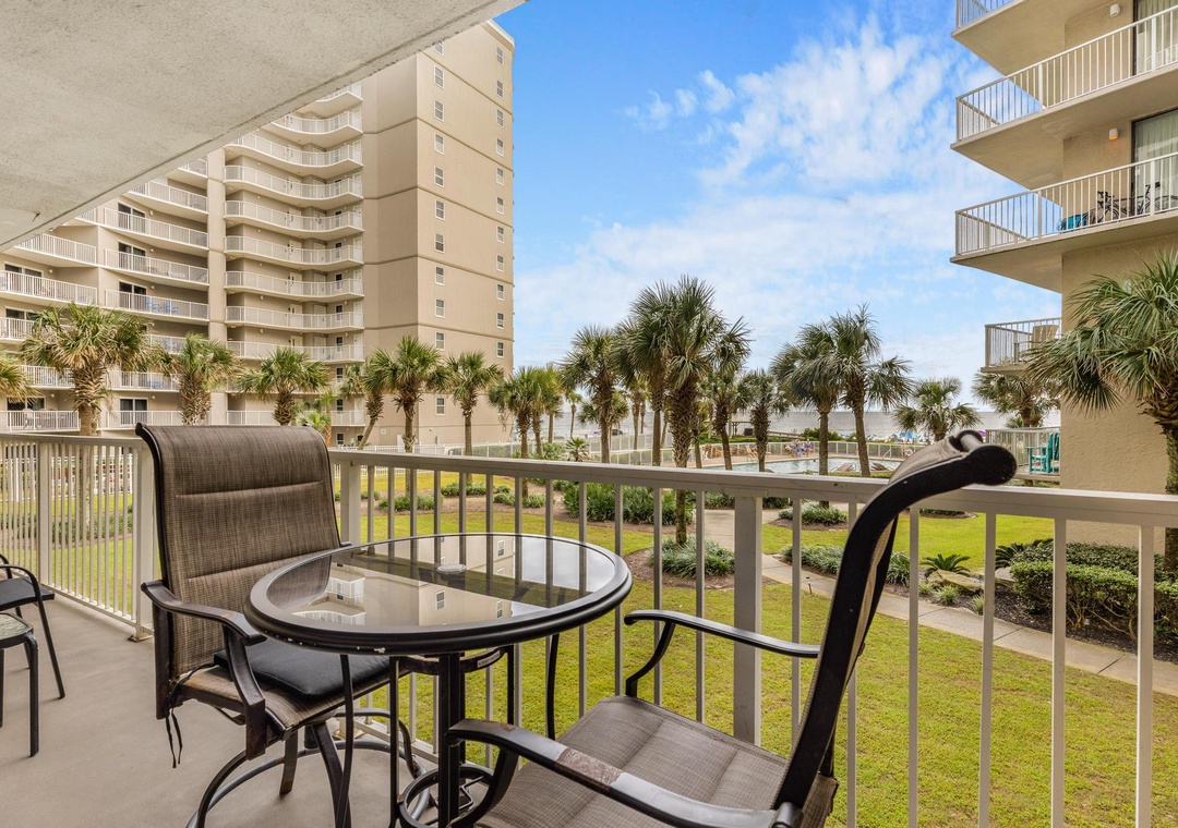 Dine al fresco on the private balcony