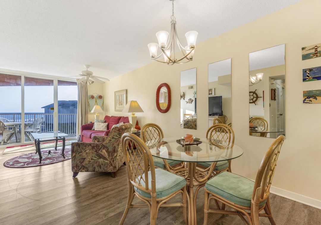 Dining table with seating for four