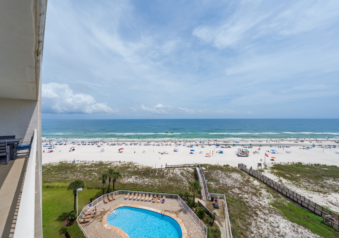 Pool and beach views