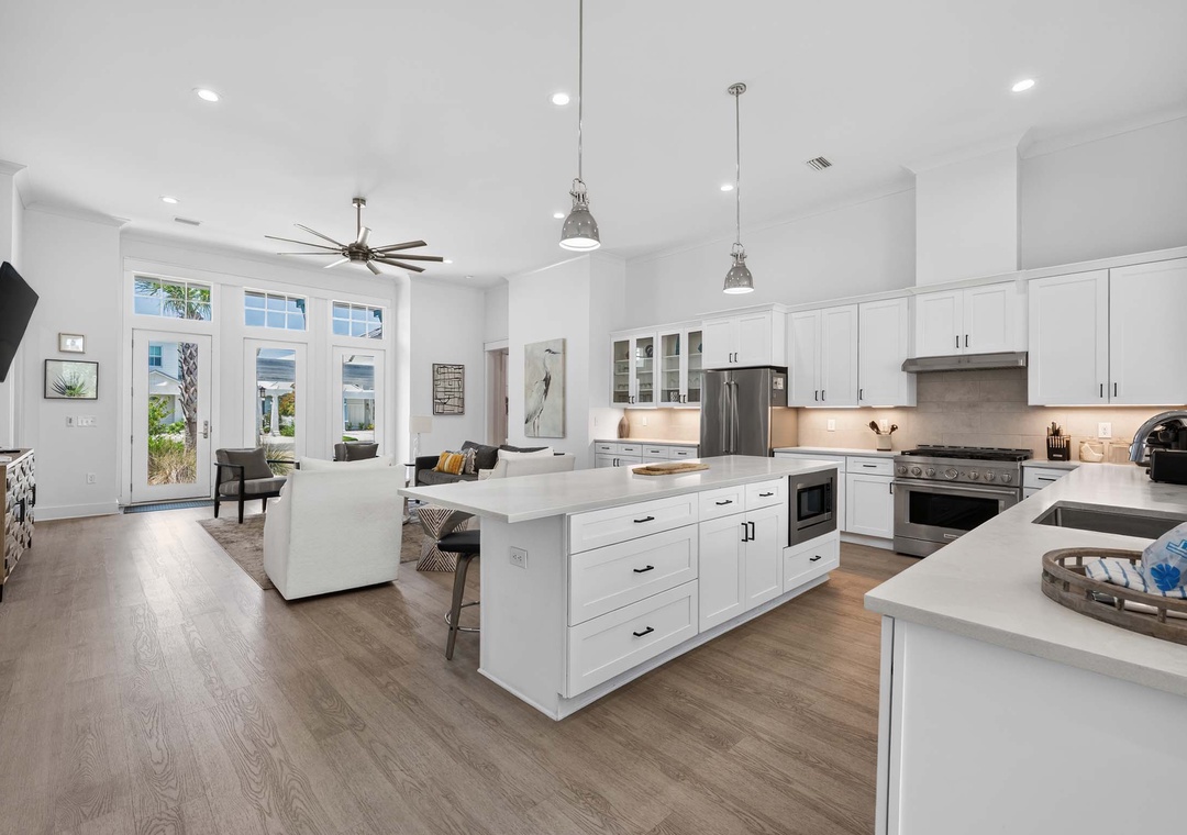 Kitchen and living area