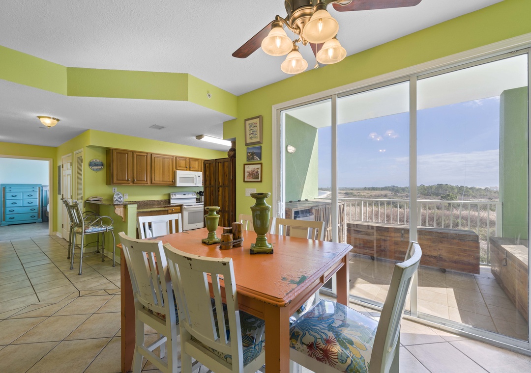 Dining table with a view