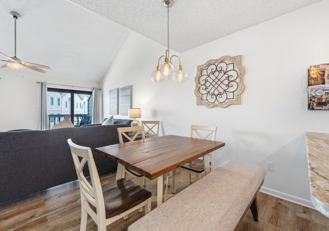 Dining table with seating for six