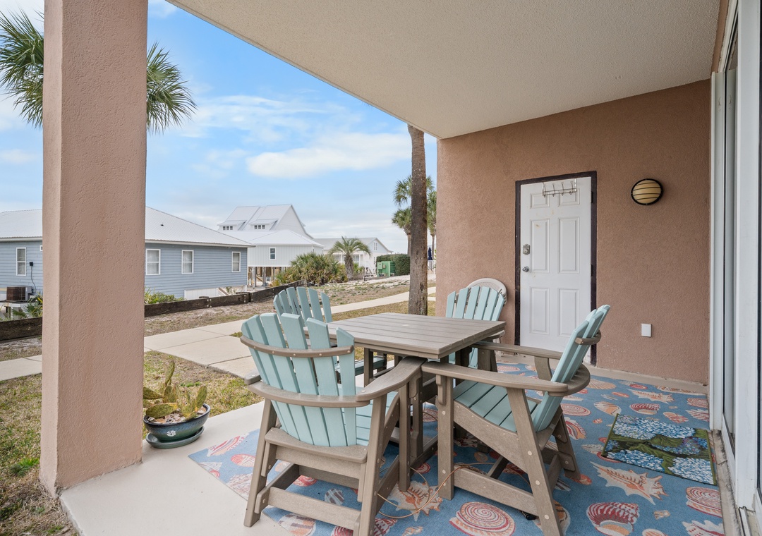 Dine al fresco on the ground floor patio