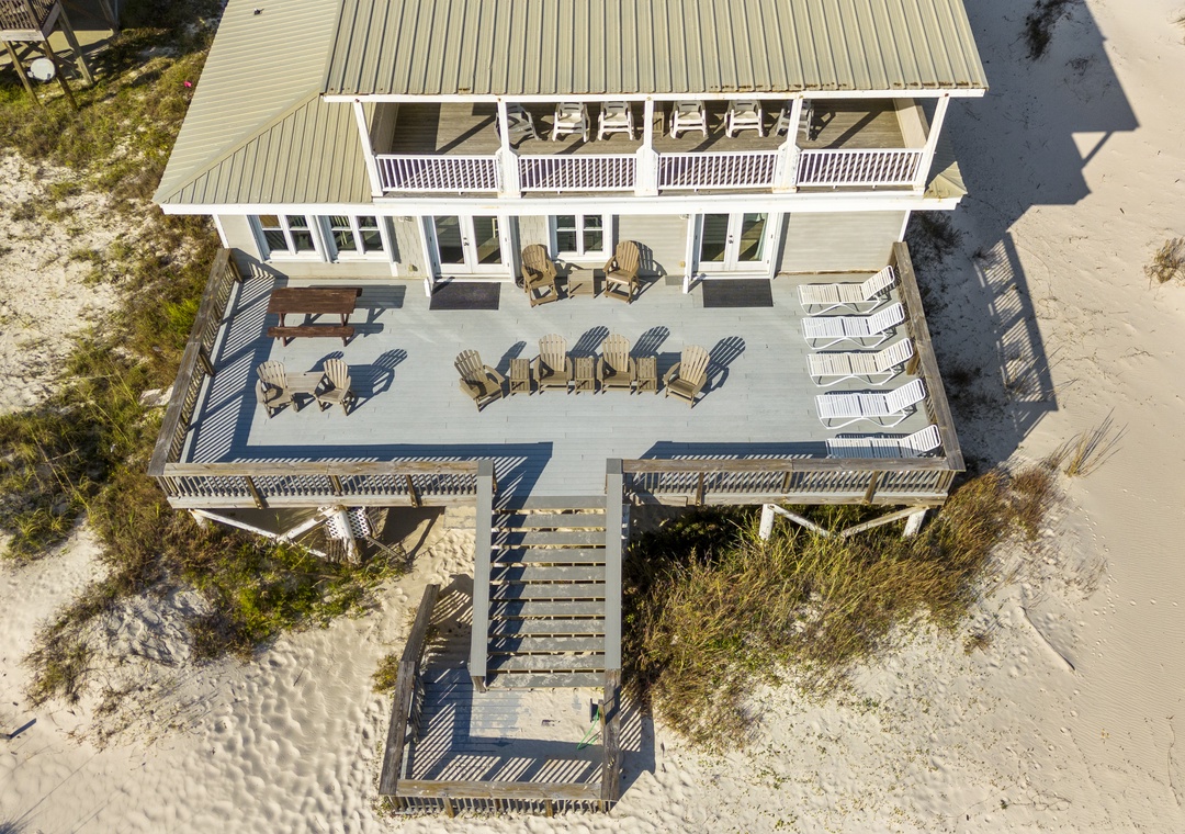 Aerial view of the deck
