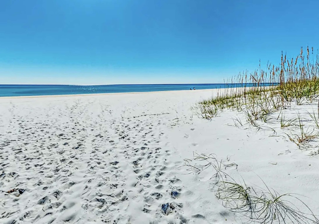 The beach is just over a mile away!