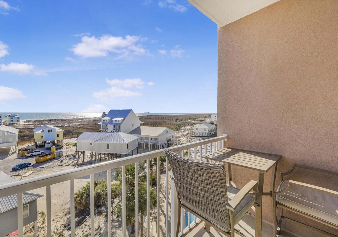 Private balcony with views