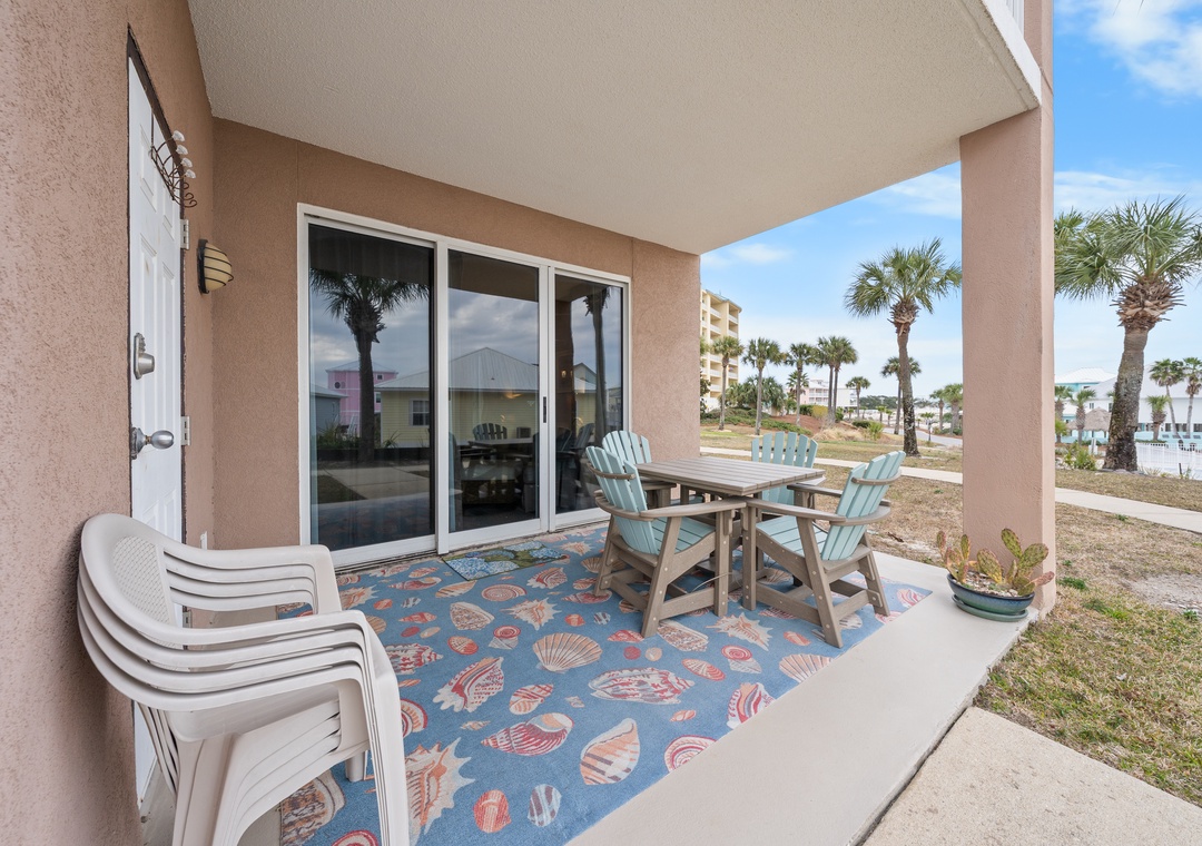 Ground floor patio off of the living room