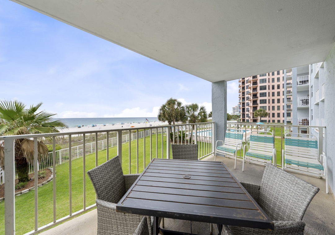 Dine al fresco on the private balcony