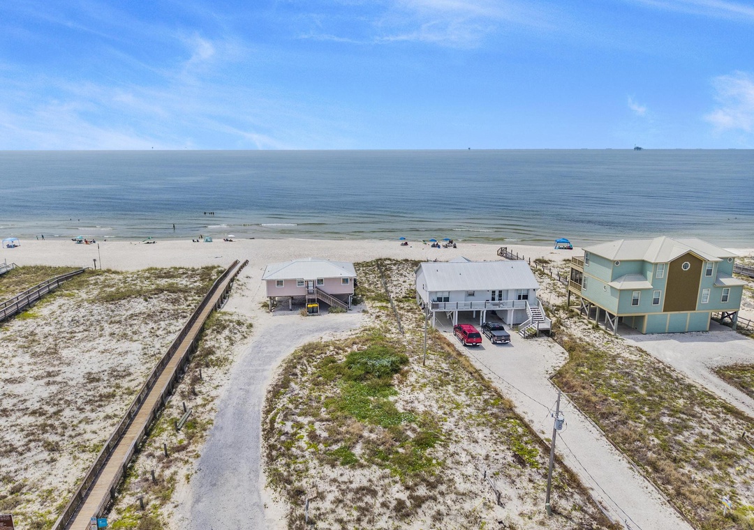 Aerial view of Beachfront Salt and Grace