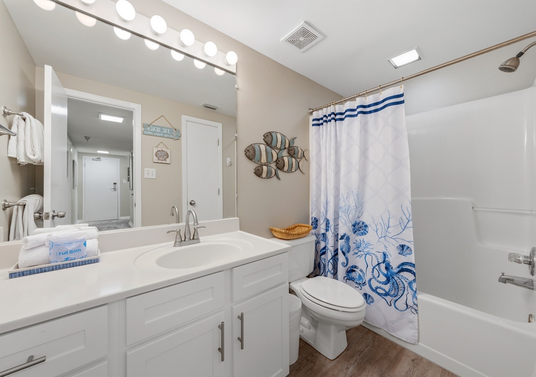 Guest bathroom with shower/tub combo