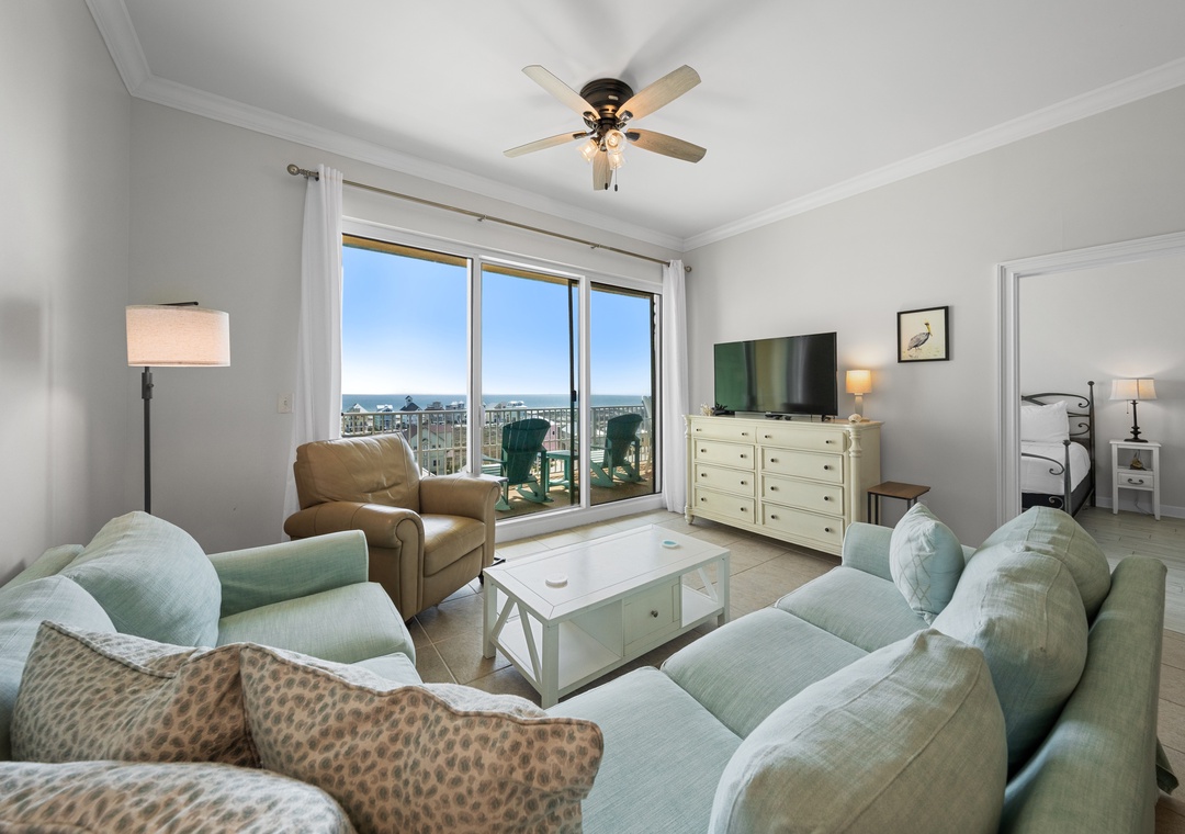Living room with balcony access