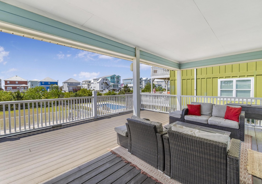 Covered balcony seating