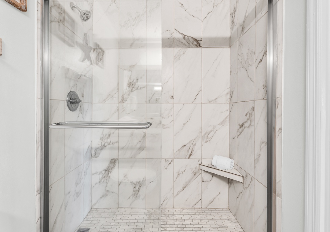 Tiled walk-in shower