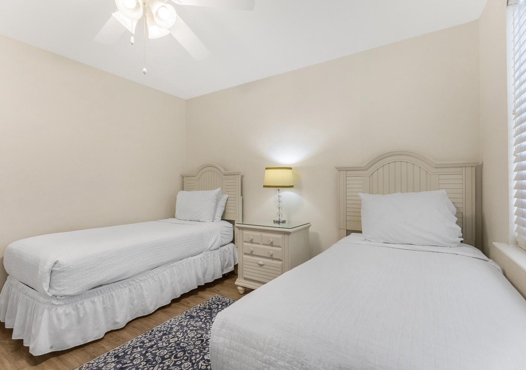 Two twin beds in the guest bedroom