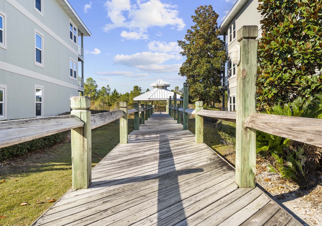 Boardwalk to the gazebo