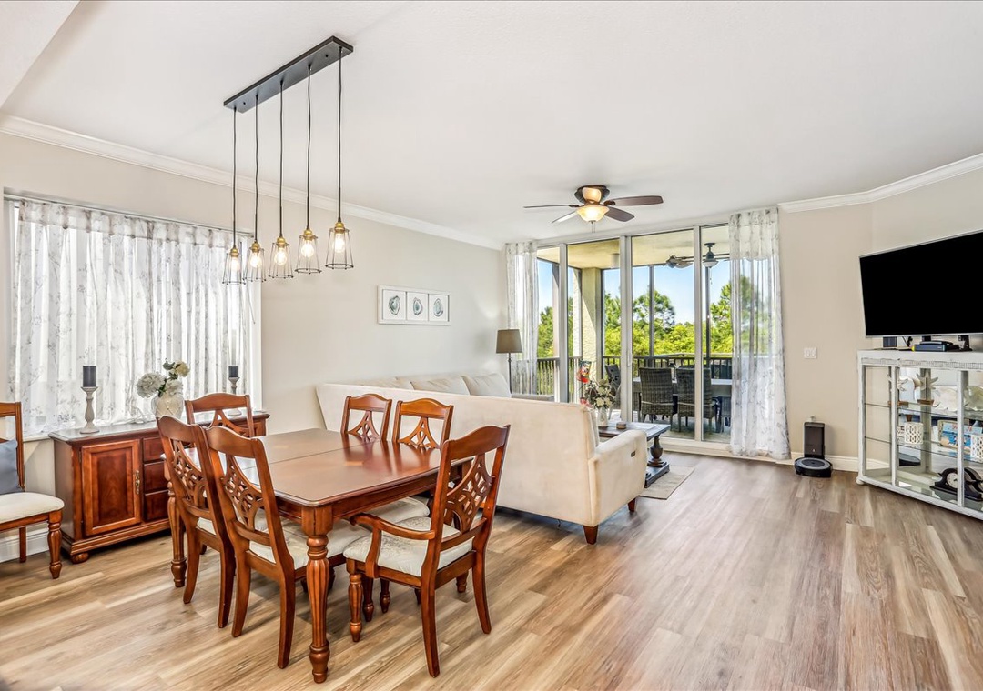 Dining and living space