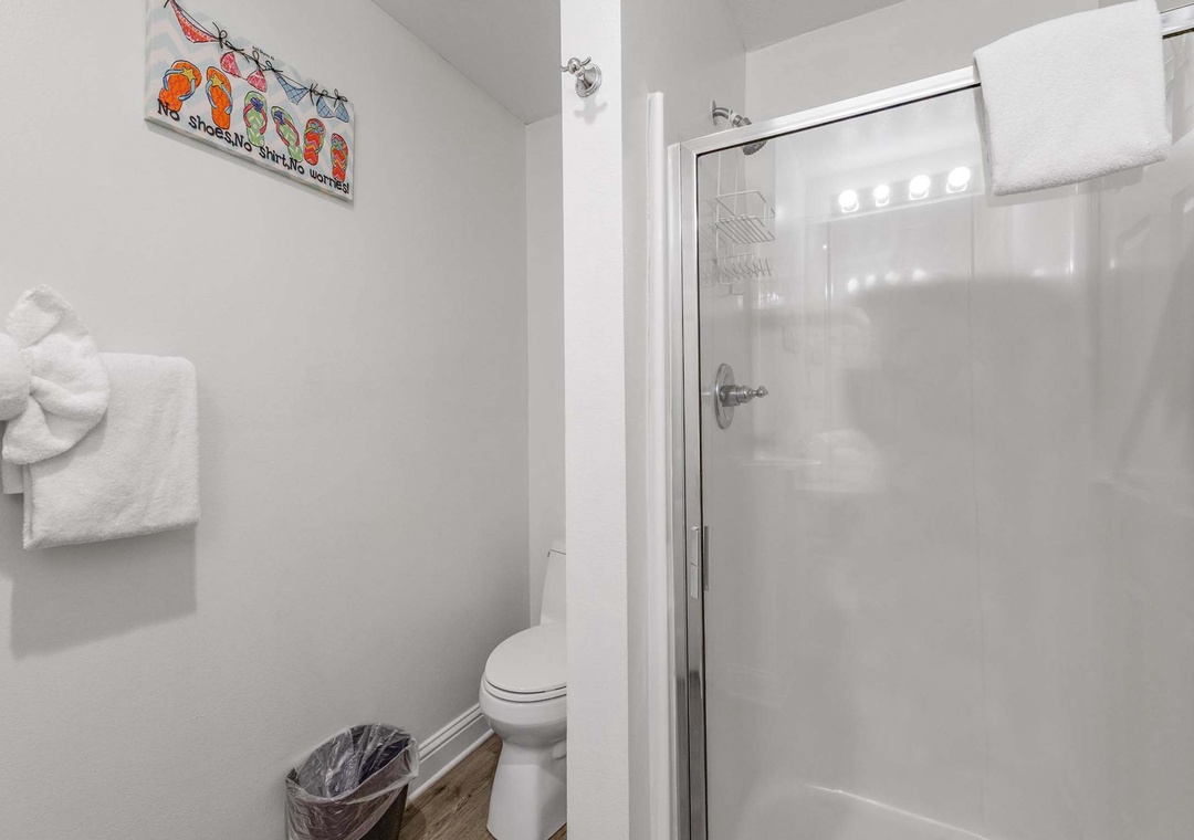 Guest bathroom with walk-in shower