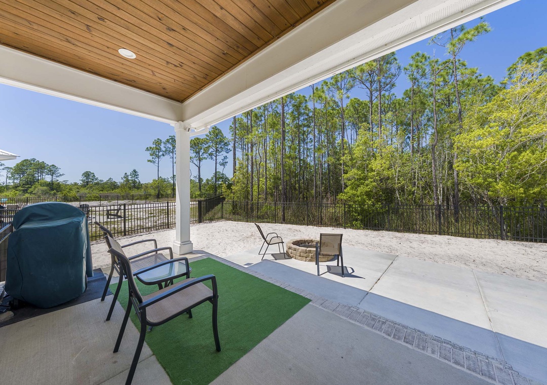 Covered patio seating