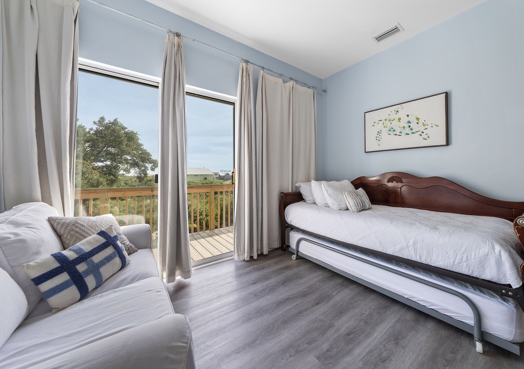 Deck access from the primary bedroom