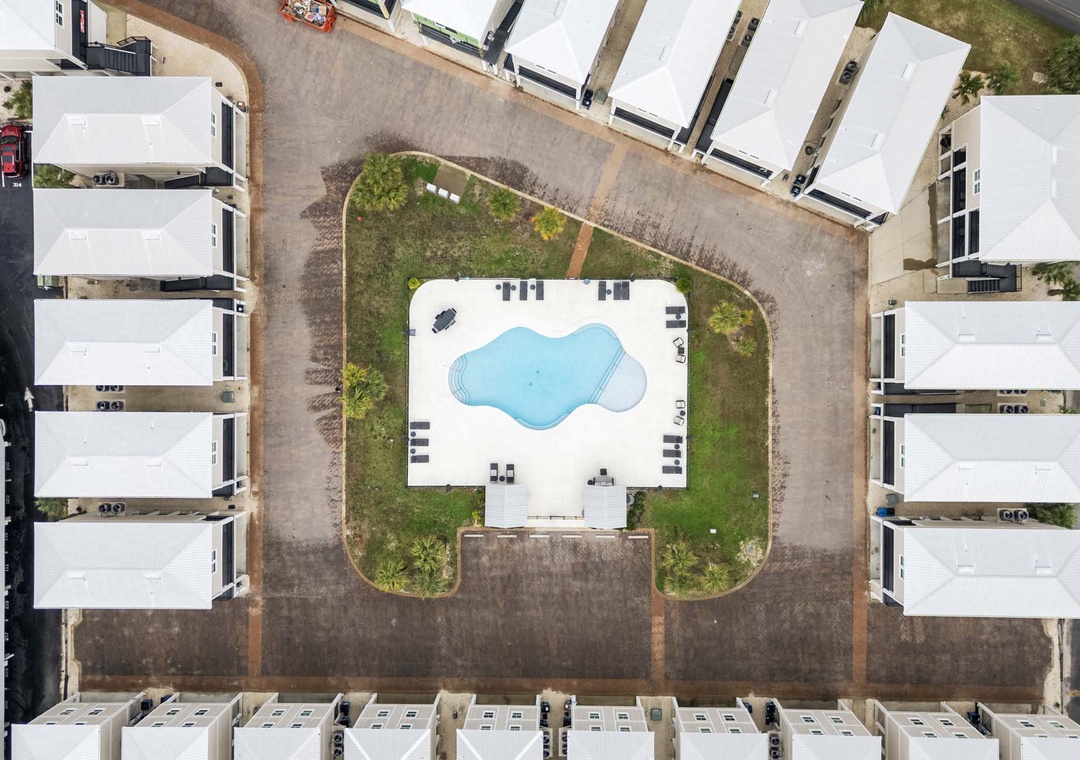Aerial view of the pool