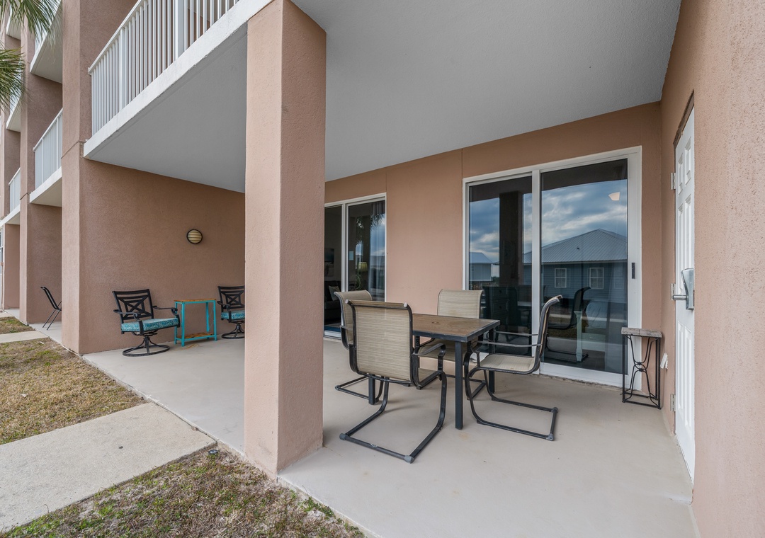Ground floor patio seating