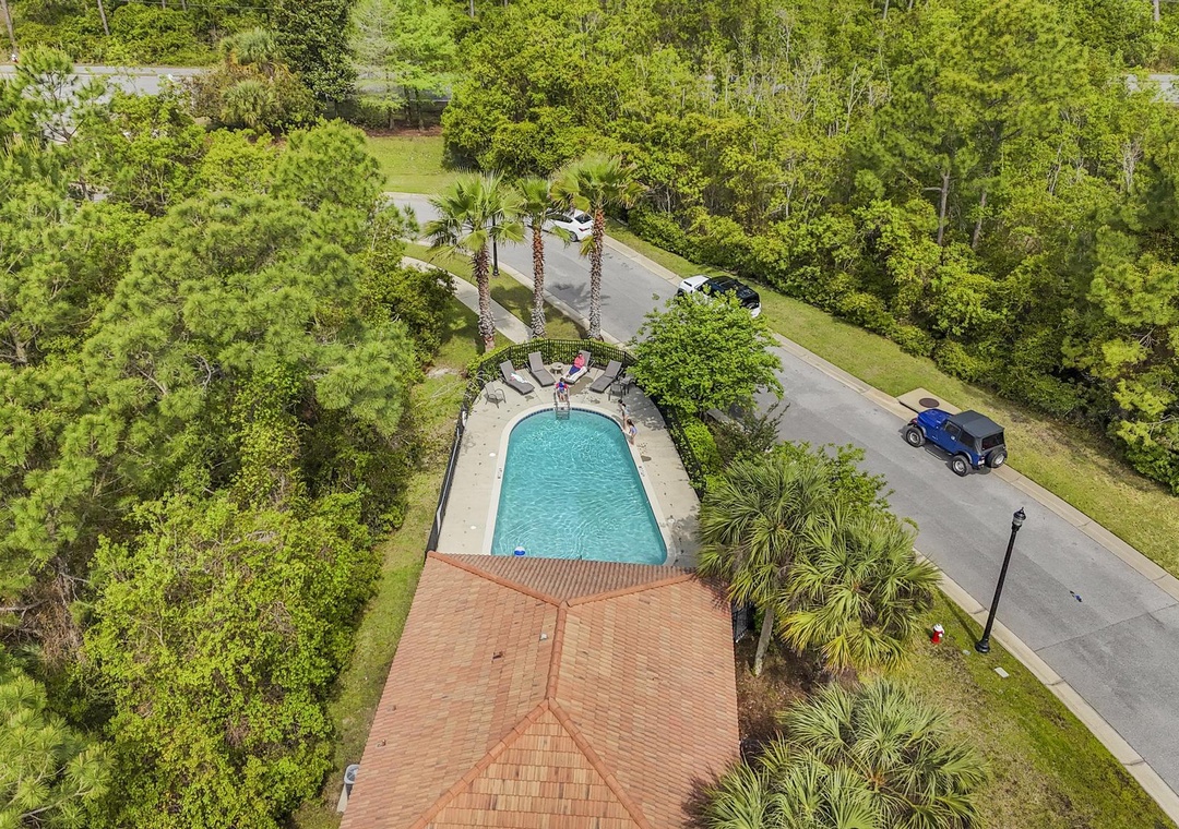 Aerial view of the community pool