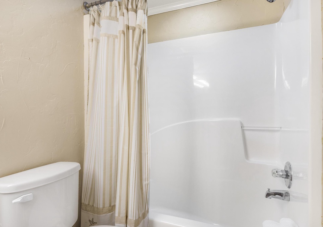 Shower/tub combo in the guest bathroom