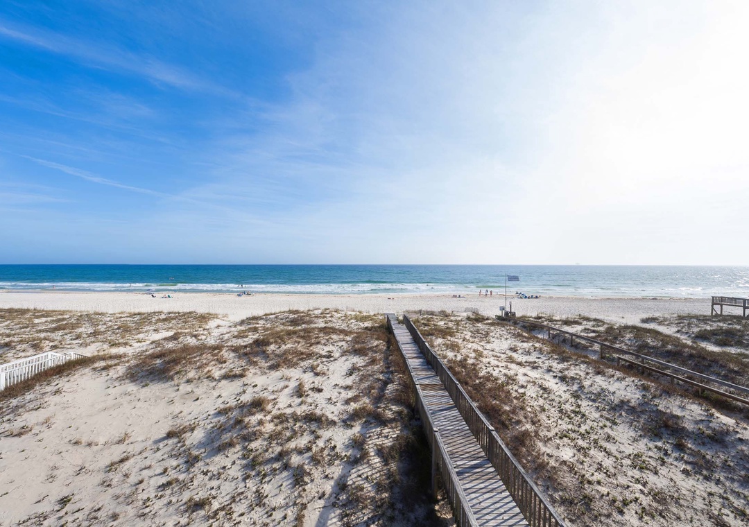 Views of the beach from the balcony