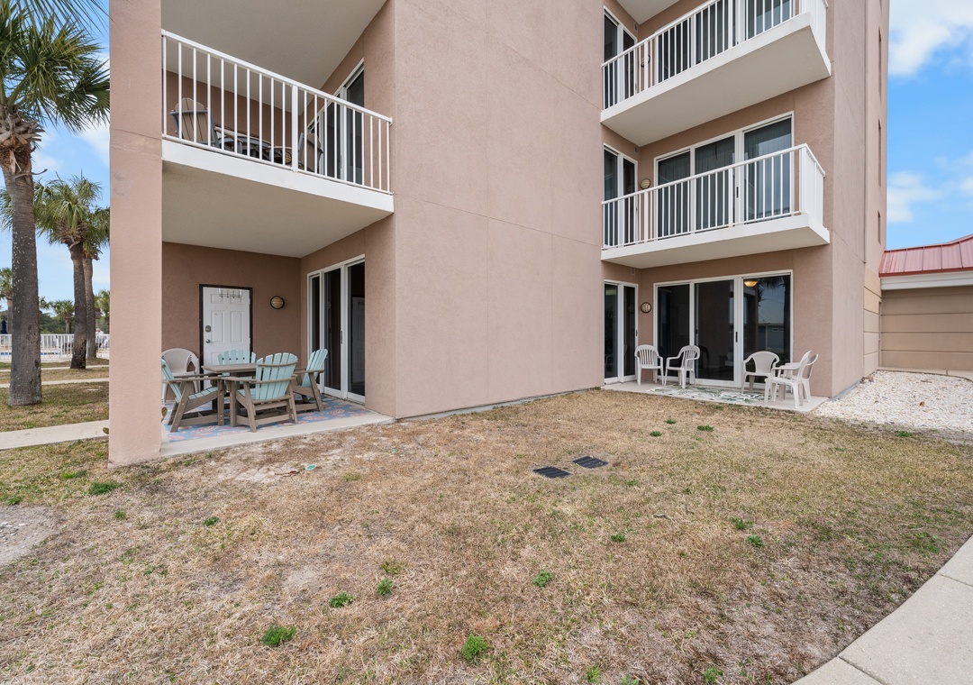 Two ground floor patios