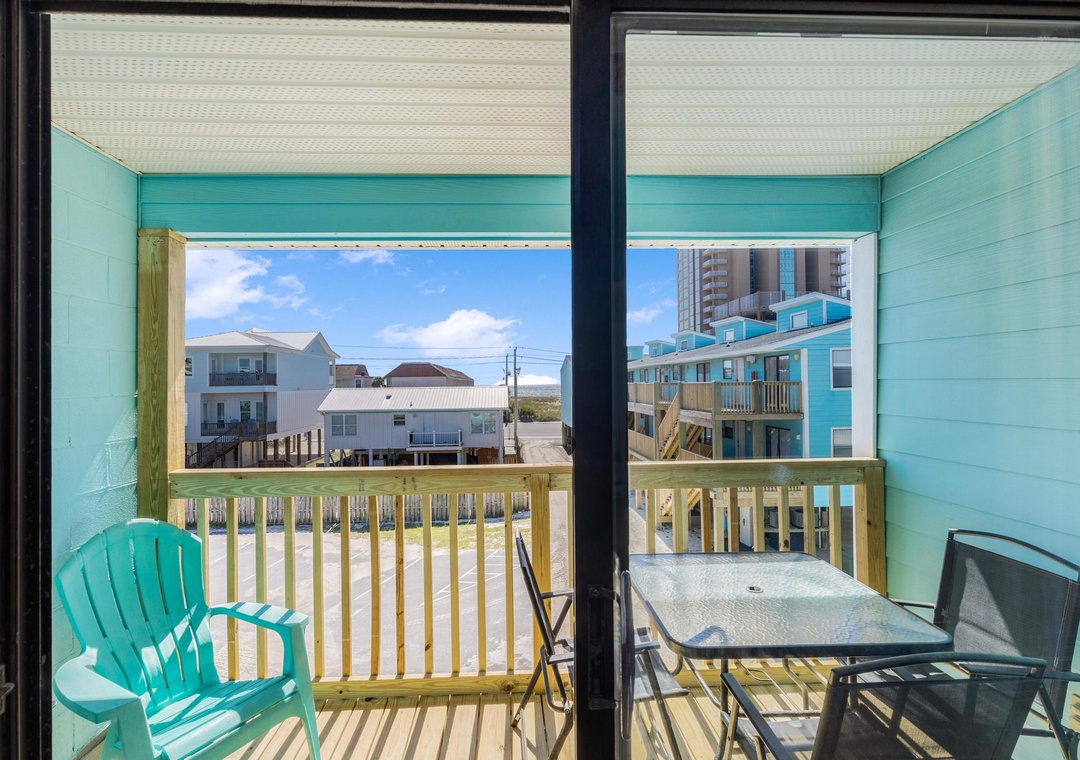 Step out to the balcony from the living room