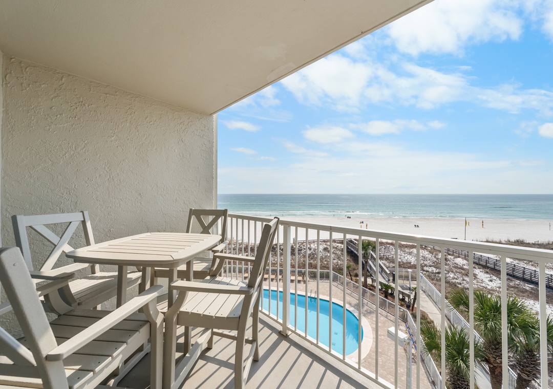 Dine al fresco on the private balcony