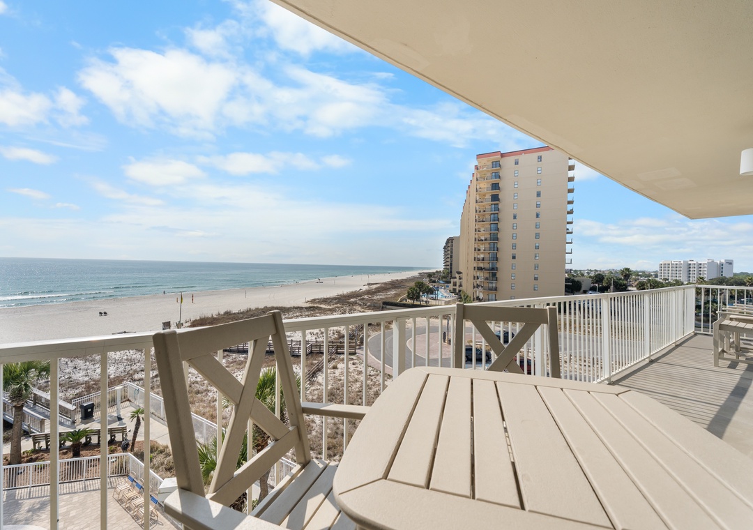 Private balcony with beach views