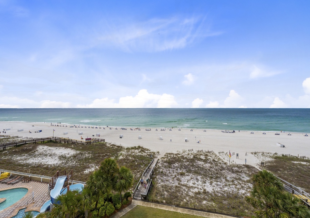 Beach views from the balcony