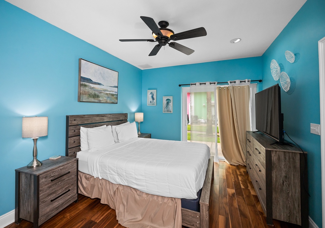 Primary bedroom with queen bed