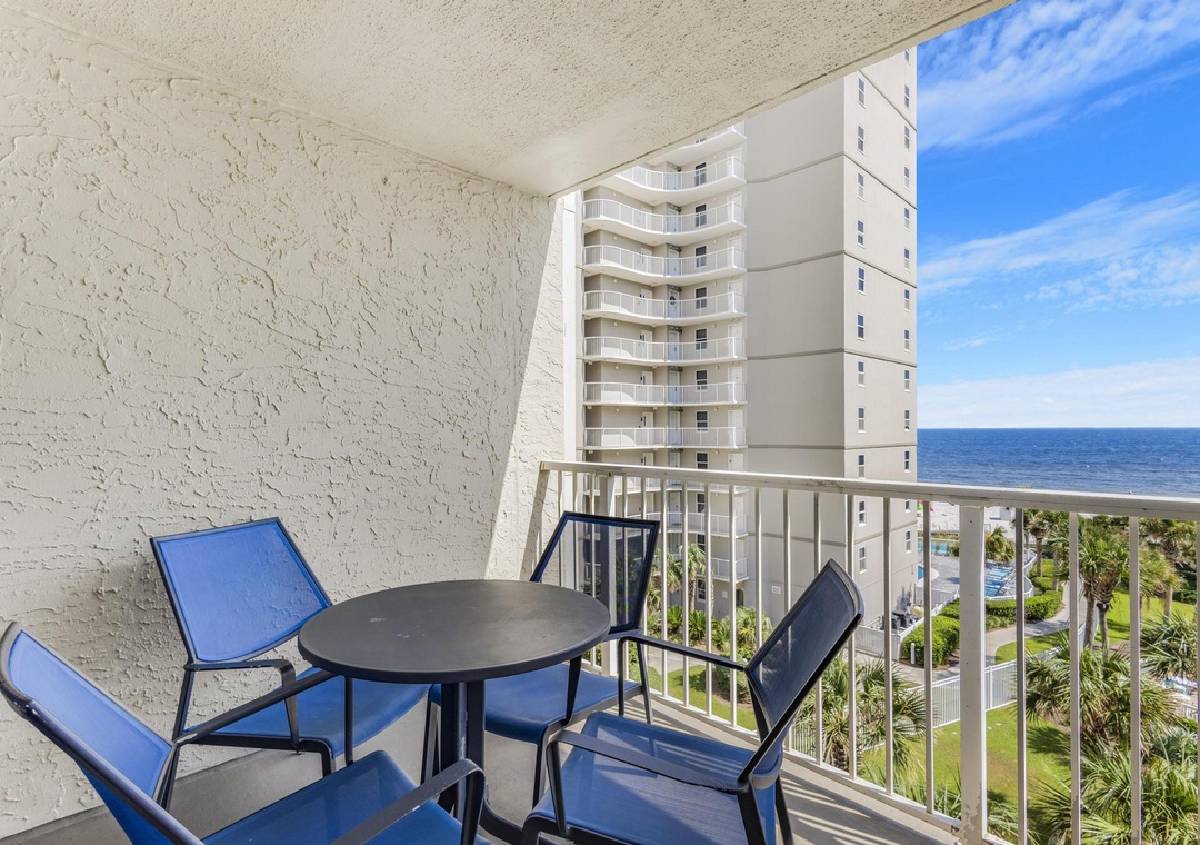 Dine al fresco on the private balcony