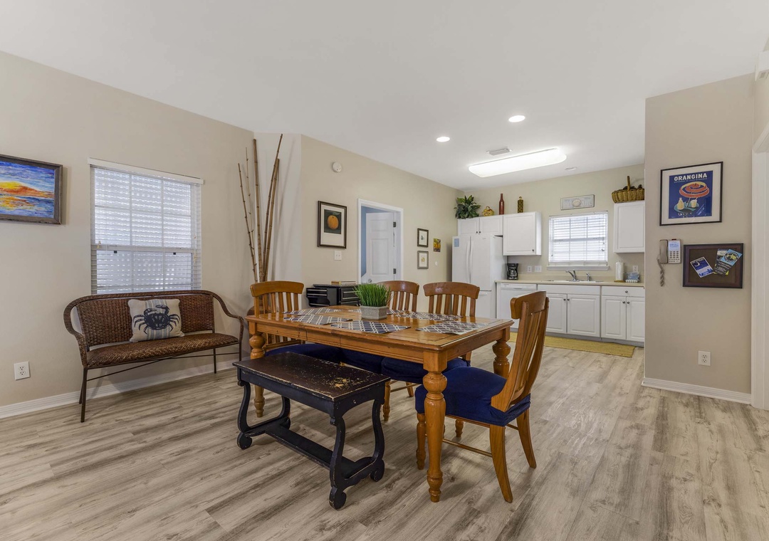 Dining table with seating for six