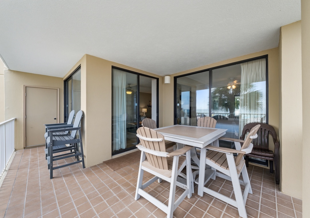 Dine al fresco on the private balcony