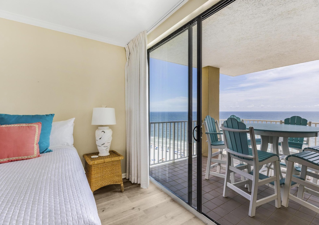 Balcony access in the primary bedroom