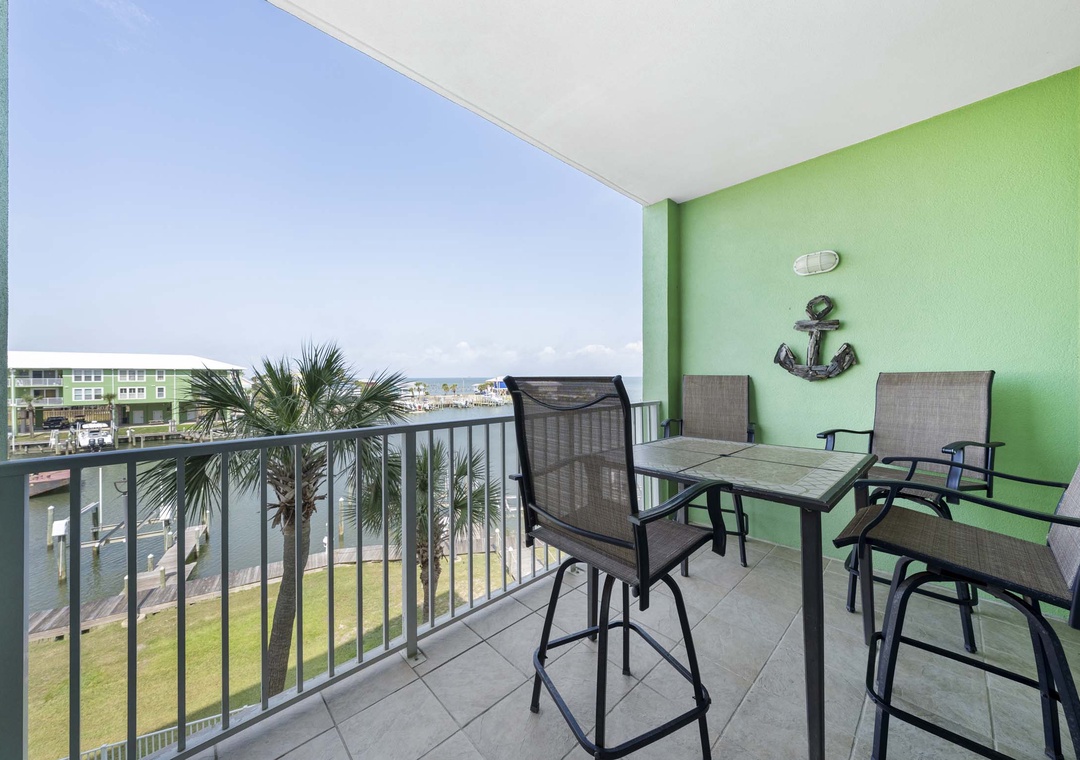 Private balcony overlooking the water