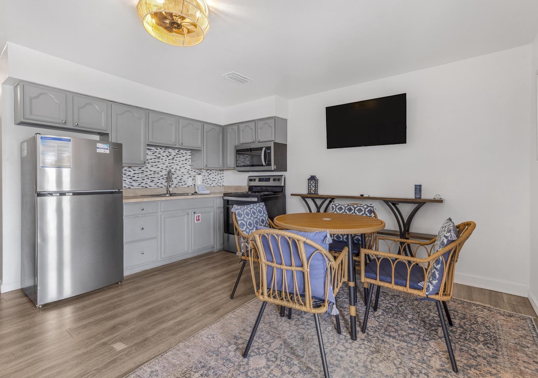 Dining and kitchen space